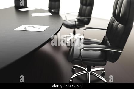 Tagungsraum, Tagungsraum und Konferenztischstühle. Geschäftskonzept. Isolieren sie 3d-Rendering. Stockfoto