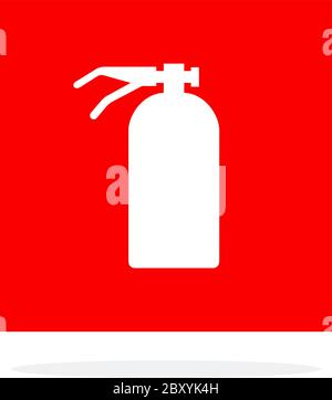 Feuerlöscher Schild Wand flach isoliert Stock Vektor