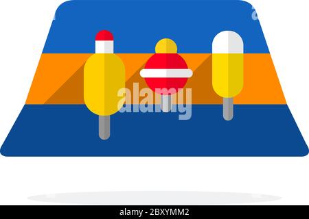 Schwimmer für Angeln flach isoliert Vektor Stock Vektor