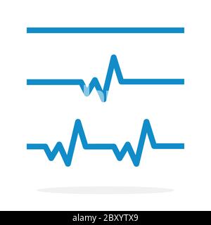 Fitness Tracker Pulcse Line Vektor-Symbol flach isoliert. Stock Vektor