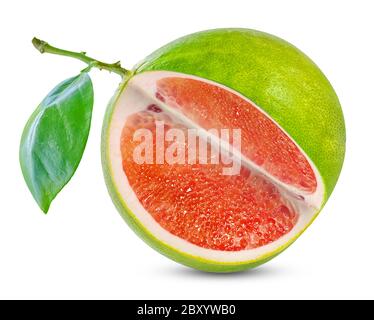 Pampelmuse oder grapefriut auf weißem Hintergrund Stockfoto