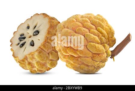 Annona Frucht isoliert auf weißem Hintergrund Stockfoto