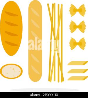 Mehl Produkte Vektor flach isoliert Stock Vektor