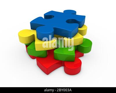 3D Puzzle aufeinander folgenden Stockfoto