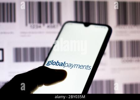 Brasilien. Mai 2020. In dieser Abbildung wird das Logo von Global Payments auf einem Smartphone angezeigt. Kredit: Rafael Henrique/SOPA Images/ZUMA Wire/Alamy Live News Stockfoto