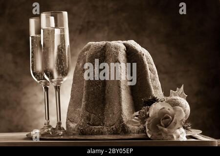 Italienische Panettone Kuchen Stockfoto