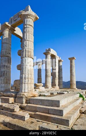 Poseidon-Tempel in der Nähe von Athen, Griechenland Stockfoto