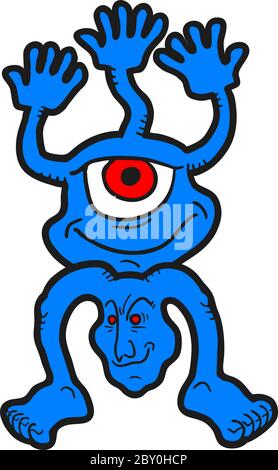 Blaues Monster Stock Vektor