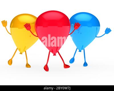 Bunte Party Ballon Welle Stockfoto