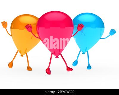 Bunte Party Ballon Welle Stockfoto