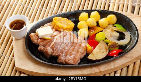 Japanische marmorierte Rindfleisch Braten Stockfoto