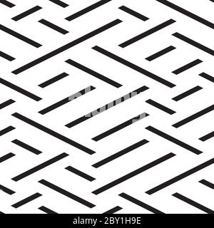 Nahtloses Muster mit schrägen schwarzen Segmenten Stock Vektor