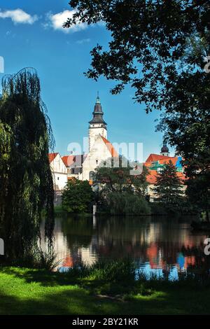 Park in Telc Stadt Tschechische Republik Stockfoto