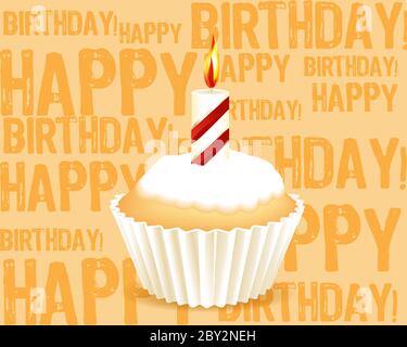 Geburtstag Kuchen Grußkarte Stockfoto