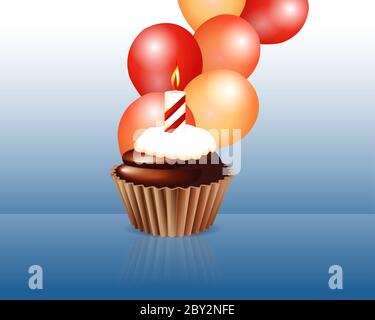 Geburtstag Kuchen Grußkarte Stockfoto