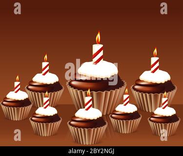 Geburtstag Kuchen Grußkarte Stockfoto