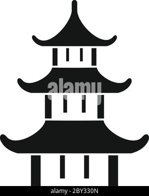 Symbol für japanischen Tempel. Einfache Illustration von japanischen Tempel Vektor-Symbol für Web-Design isoliert auf weißem Hintergrund Stock Vektor