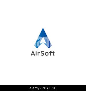 Schreiben SIE EIN Logo. Air Star Flow Flug Pfeil Symbol Design-Konzept. Kreative Apps Vektor-Illustration. Stock Vektor