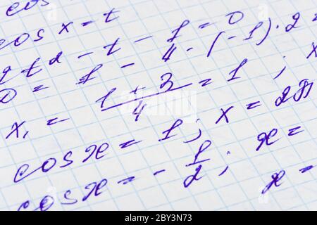 Mathematik Formel auf dem Papier Stockfoto