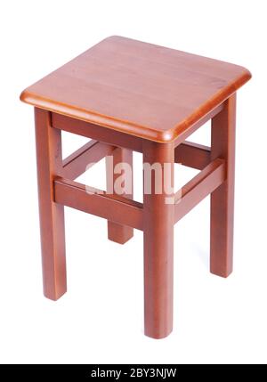 Einfacher Hocker aus Holz Stockfoto