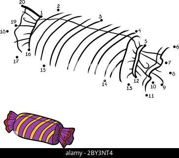 Zahlen Spiel, Bildung Punkt zu Punkt Spiel für Kinder, Kissen Stock Vektor