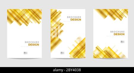 Design-Vorlage für Broschüre, Flyer oder Depliant für geschäftliche Zwecke. Golden Vektor geometrische abstrakten Hintergrund mit diagonalen Röhren Stock Vektor