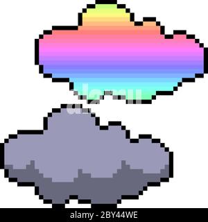 vektor-Pixel-Art Wolke isoliert Stock Vektor