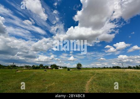 Malerische ländliche Landschaften, das Dorf Korolevka Ukraine. Stockfoto