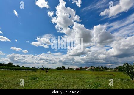 Malerische ländliche Landschaften, das Dorf Korolevka Ukraine. Stockfoto