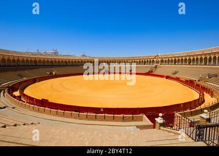 Stierkampfarena in Sevilla, Spanien Stockfoto