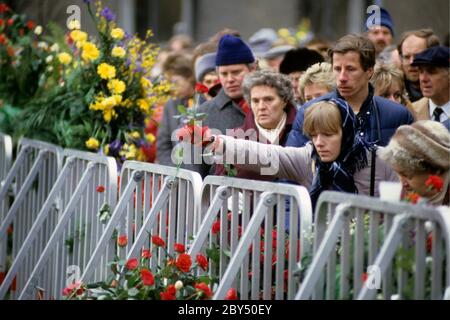 Olof Palme. Schwedischer sozialdemokratischer Politiker und Premierminister. Geboren am 14. oktober 1927. Ermordet am 28. februar 1985. Foto im Zusammenhang mit seiner Beerdigung am 15. März 1986. Stockfoto