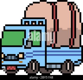 vektor Pixel Art LKW isoliert Stock Vektor