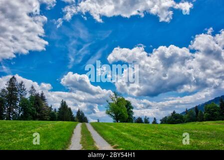 DE - BAYERN: Ruhige Szene auf dem Buchberg bei Bad Toelz (HDR-Bild) Stockfoto