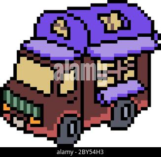 vektor Pixel Art van LKW isoliert Stock Vektor