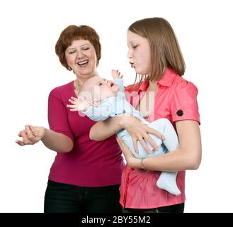 Großmutter und Mutter Baby Stockfoto