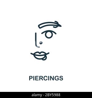 Symbol „Piercings“. Einfaches Element aus der Kosmetologie-Sammlung. Creative Piercings Icon für Web-Design, Vorlagen, Infografiken und vieles mehr Stock Vektor