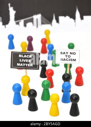 Schwarze Leben Angelegenheit sagen Nein zu Rassismus Aktivisten Demonstration Landschaft Stockfoto