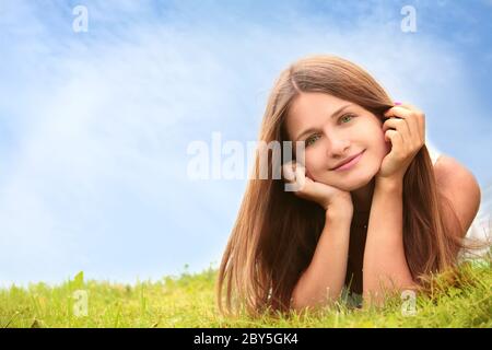 schöne Blondine Stockfoto