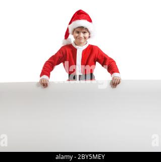 Junge hält ein Plakat Stockfoto