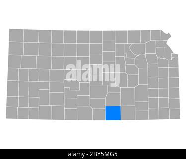 Karte von Sumner in Kansas Stockfoto