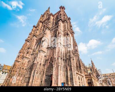 Straßburger Kathedrale oder Kathedrale unserer Lieben Frau von Straßburg, Elsass, Frankreich Stockfoto