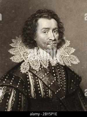 GEORGE VILLIERS, 1. Duke of Buckingham (1592-1628) englischer Höfling, Staatsmann, Mäzen der Künste, Stockfoto
