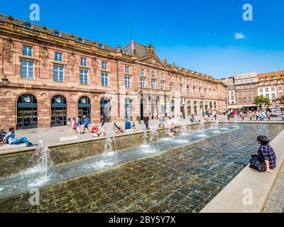 Blick auf den Place Kleber. Place Kleber - größter Platz im Zentrum der Stadt Straßburg. Stockfoto