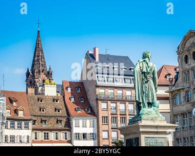 Blick auf den Place Kleber. Place Kleber - größter Platz im Zentrum der Stadt Straßburg. Stockfoto