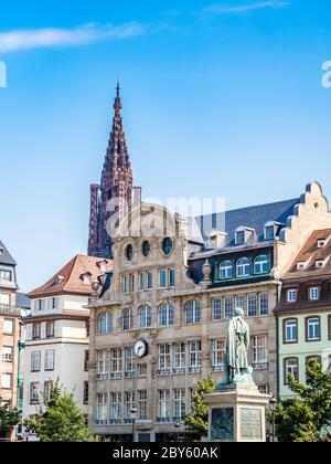 Blick auf den Place Kleber. Place Kleber - größter Platz im Zentrum der Stadt Straßburg. Stockfoto