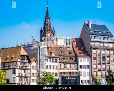 Blick auf den Place Kleber. Place Kleber - größter Platz im Zentrum der Stadt Straßburg. Stockfoto