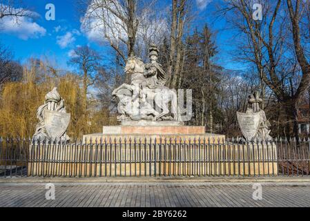 Denkmal von Jan III Sobieski in Warschau, Polen - Skulptur von Franciszek Pinck im Park der Königlichen Bäder Stockfoto