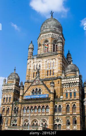 Mumbai Indien 9. November 2019: Das Municipal Corporation Building, Mumbai, befindet sich in Süd-Mumbai ist ein Grade IIA Heritage Gebäude Stockfoto