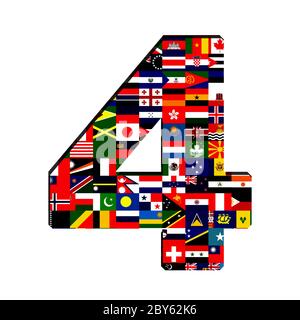 ALLE Flag-Sammlung in der Zahl Stockfoto