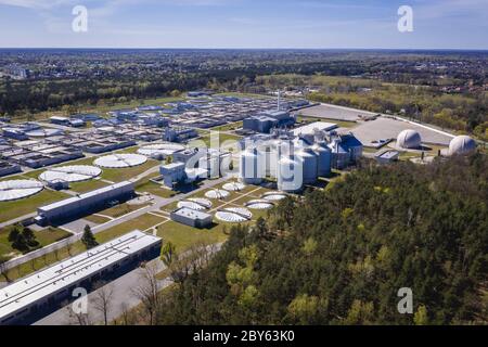 Kläranlage Czajka im Bezirk Bialoleka in Warschau, Polen Stockfoto